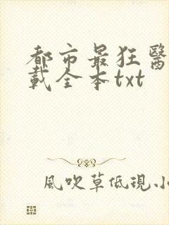 都市最狂医仙下载全本txt