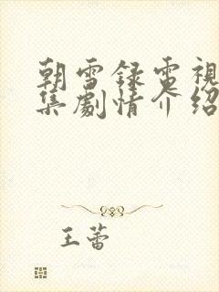 朝雪录电视剧分集剧情介绍