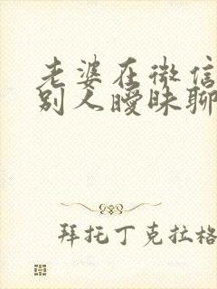 老婆在微信上跟别人暧昧聊天