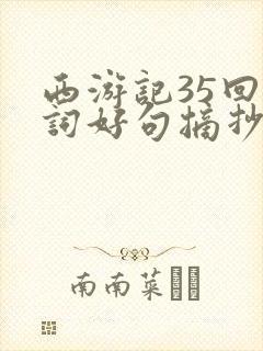 西游记35回好词好句摘抄