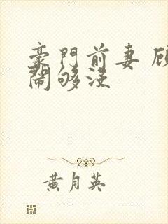 豪门前妻 顾少闹够没