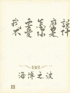 我要怎么说才能不爱你是什么歌