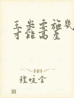 玉米要施几次肥才能高产