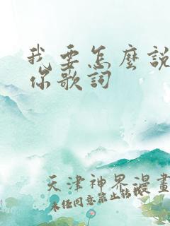 我要怎么说不爱你歌词