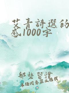 艾青诗选的读后感1000字