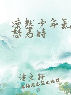 凛然少年气鲜衣怒马时