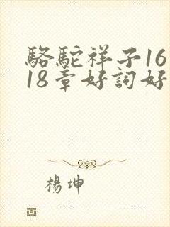 骆驼祥子16到18章好词好句