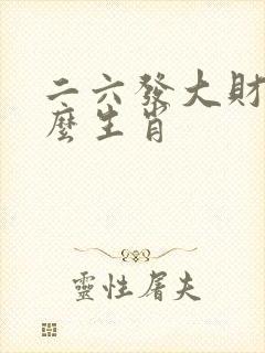 二六发大财是什么生肖