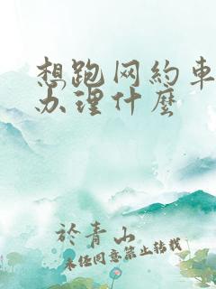想跑网约车需要办理什么