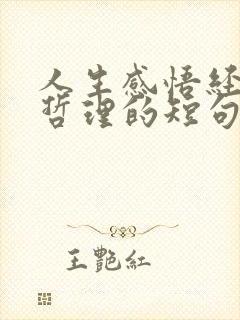 人生感悟经典有哲理的短句
