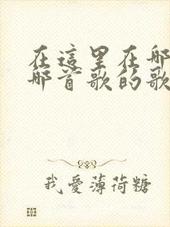 在这里在哪里是哪首歌的歌词 在这里在哪里是哪首歌的歌词