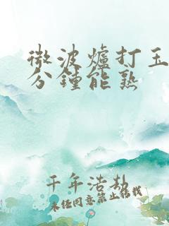 微波炉打玉米几分钟能熟