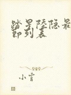 踏星陆隐最新章节列表