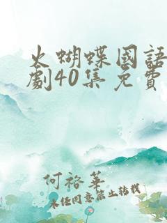 火蝴蝶国语电视剧40集免费观看