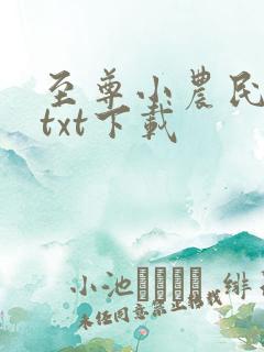 至尊小农民免费txt下载