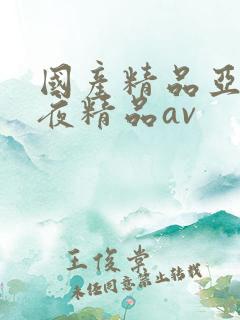 国产精品亚洲午夜精品av