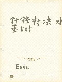 针锋对决 水千丞txt