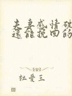 夫妻感情破裂了还能挽回的吗