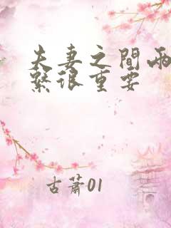 夫妻之间两性关系很重要