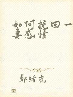 如何挽回一段夫妻感情