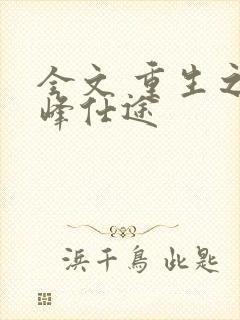 全文 重生之巅峰仕途