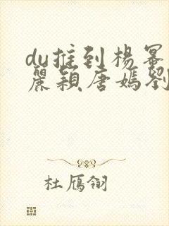 du推到杨幂赵丽颖唐嫣刘诗诗郑爽