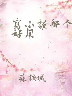 写小说哪个软件好用