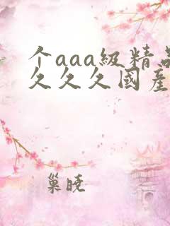 个aaa级精品久久久国产片