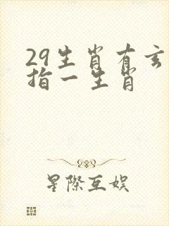 29生肖有玄机指一生肖