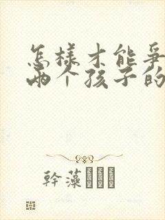 怎样才能争取到两个孩子的抚养权