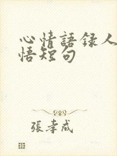 心情语录人生感悟短句