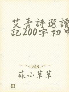 艾青诗选读书笔记200字初中