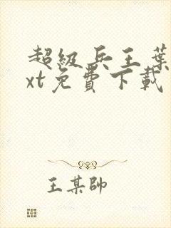 超级兵王叶谦txt免费下载
