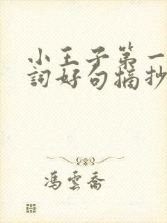 小王子第一章好词好句摘抄