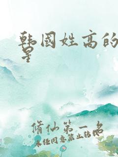韩国姓高的女明星