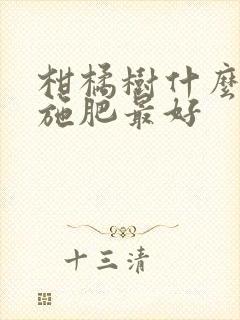 柑橘树什么时候施肥最好
