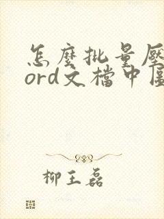 怎么批量压缩word文档中图片大小