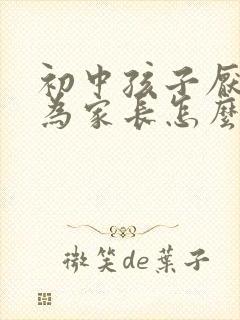 初中孩子厌学作为家长怎么办