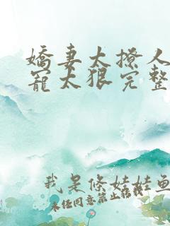 娇妻太撩人总裁宠太狠完整