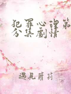 犯罪心理第八季分集剧情