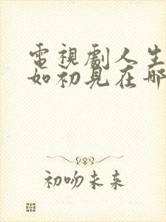 电视剧人生若只如初见在哪播出
