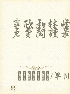 宁欣和林峰小说免费阅读最新章节