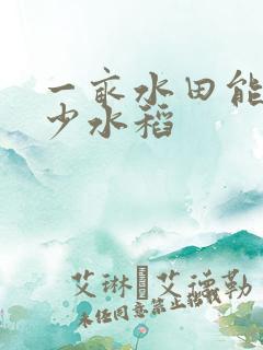 一亩水田能产多少水稻