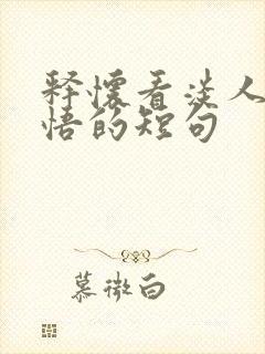 释怀看淡人生感悟的短句