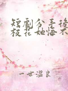 短剧分手后高冷校花她悔不当初 短剧分手后高冷校花她悔不当初