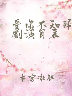 爱你不知归途短剧演员表