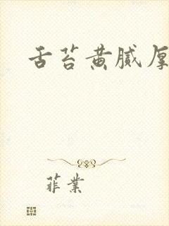 舌苔黄腻厚口臭