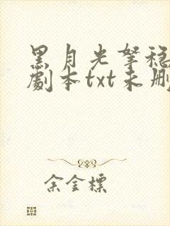 黑月光拿稳be剧本txt未删减