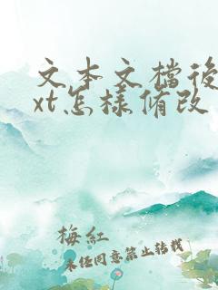 文本文档后缀txt怎样修改