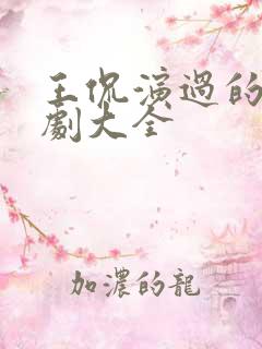 王侃演过的电视剧大全